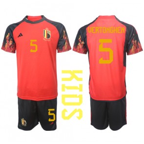 Belgie Jan Vertonghen #5 Dětské Domácí dres komplet MS 2022 Krátký Rukáv (+ trenýrky)